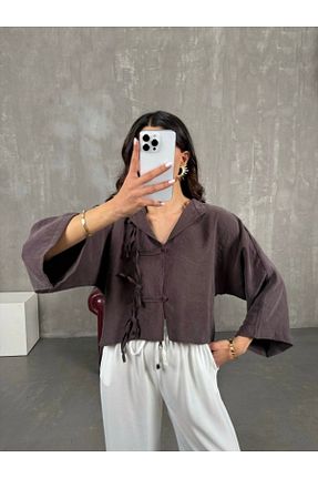 پیراهن قهوه ای زنانه Relaxed Osyday - کد 930040430