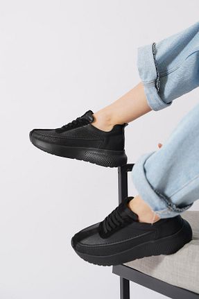 کفش اسنیکر مشکی زنانه بند دار Moda Pie - کد 930129938