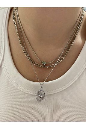 گردنبند جواهر طوسی زنانه رودیوم Fiamoss - کد 930043718