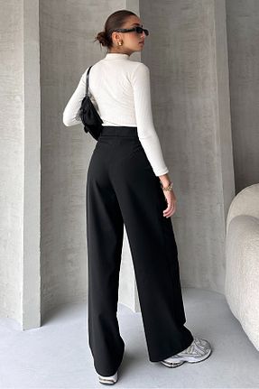 شلوار پارچه ای مشکی زنانه بلند PALAZZO - کد 659869398