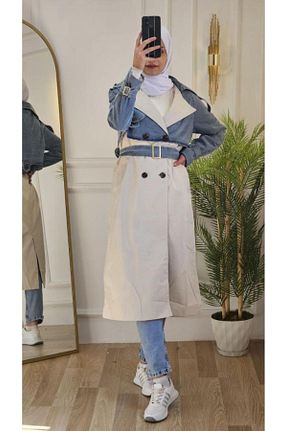 ترنچکت حجاب بژ زنانه پنبه ای Tebrikler tekstil - کد 930061158