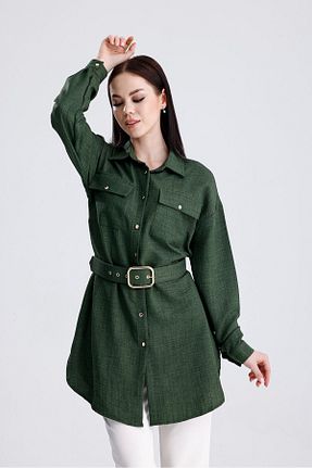پیراهن خاکی زنانه رگولار ikomteks - کد 930067669