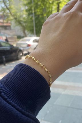 دستبند نقره زرد زنانه 925 عیار Erer Gümüş - کد 930218415