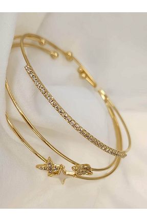 دستبند استیل (فولاد) طلائی زنانه استیل (فولاد) Eva Takı Store - کد 930362500