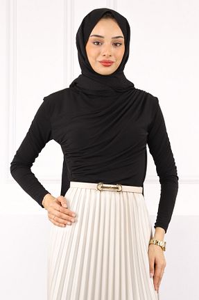 بلوز حجاب مشکی زنانه رگولار İmajButik - کد 651539519