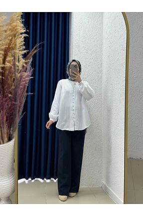 پیراهن حجاب سفید زنانه اورسایز Ebrar Store - کد 930069996