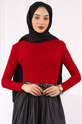 بلوز حجاب قرمز زنانه رگولار İmajButik - کد 651548915