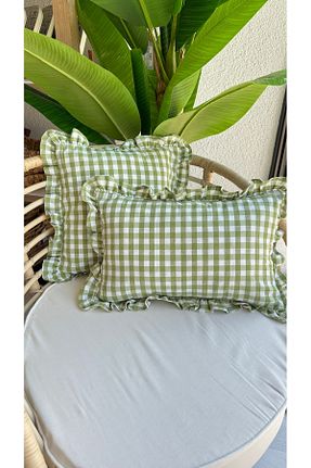کوسن و روکش کوسن سبز کتان Decamor home - کد 827951649