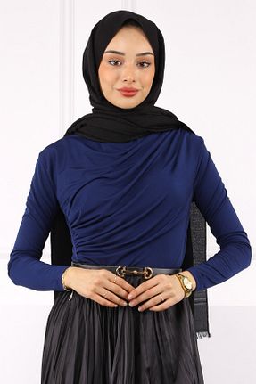 بلوز حجاب سرمه ای زنانه رگولار İmajButik - کد 838296882