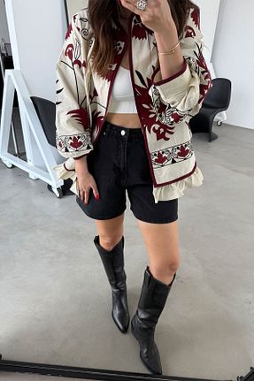 شلوارک و برمودا طوسی زنانه رگولار Özge Özgenç - کد 930100467