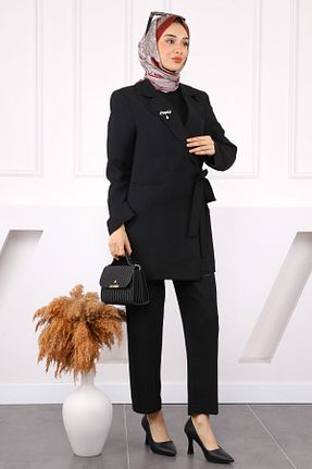 ست بالاتنه و پائین تنه حجاب مشکی زنانه رگولار İmajButik - کد 930107713