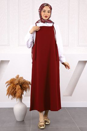لباس حجاب زرشکی زنانه رگولار İmajButik - کد 930107375