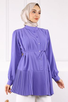 تونیک حجاب بنفش زنانه پلی استر İmajButik - کد 930107342