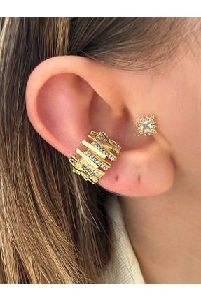گوشواره غضروفی جواهر طلائی زنانه روکش طلا Pinery Jewels - کد 307271814