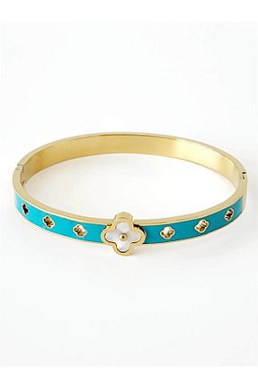 دستبند استیل (فولاد) طلائی زنانه استیل (فولاد) hena - کد 844412050