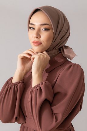 روسری قهوه ای پلی استر Silk Home - کد 930087181