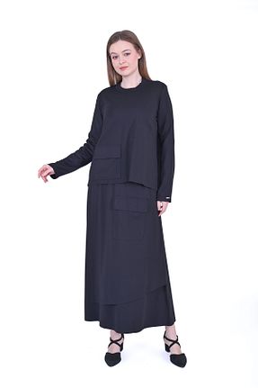 ست بالاتنه و پائین تنه حجاب مشکی زنانه رگولار Invee - کد 864128781