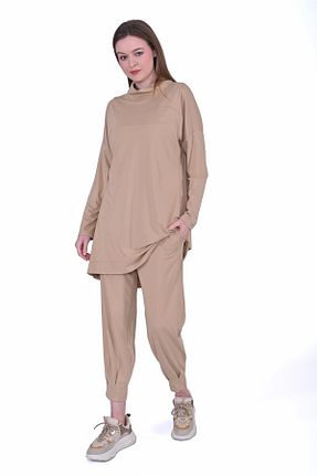 ست بالاتنه و پائین تنه حجاب قهوه ای زنانه رگولار Invee - کد 865853370