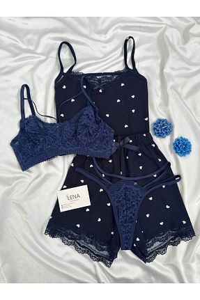 ست لباس راحتی سرمه ای زنانه گلدار Lena Homewears - کد 930133362