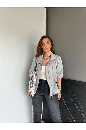 کت طوسی زنانه رگولار Zerrincan Giyim - کد 930135306