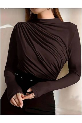 بلوز قهوه ای زنانه ساده EPAK LİFE - کد 930132140