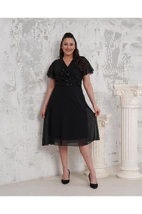 لباس مجلسی سایز بزرگ مشکی زنانه دو سینه Butik Nilyam - کد 930243790