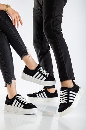 کفش اسنیکر مشکی زنانه بند دار MY GROSS SHOES - کد 901558668
