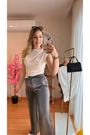 بلوز سفید زنانه ساده fidoş - کد 929959340