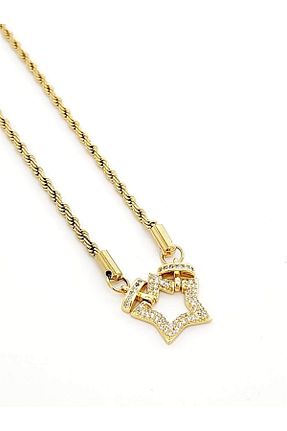 گردنبند استیل ( فولاد ) طلائی استیل (فولاد) hena - کد 930161117