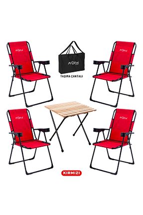 ست صندلی و میز کمپ قرمز ARGEUS - کد 930163756