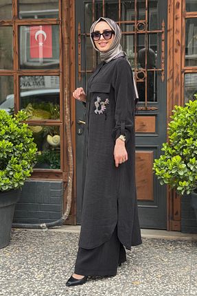 ست بالاتنه و پائین تنه حجاب مشکی زنانه رگولار Nurcan Çetin - کد 930171013