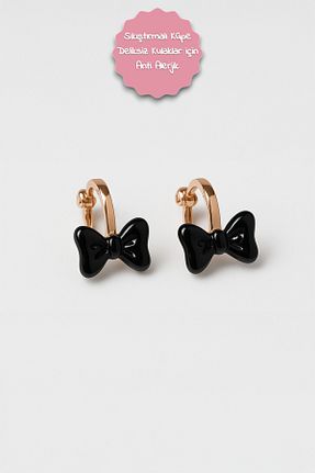 گوشواره جواهر مشکی فلزی MakeWell - کد 930177476