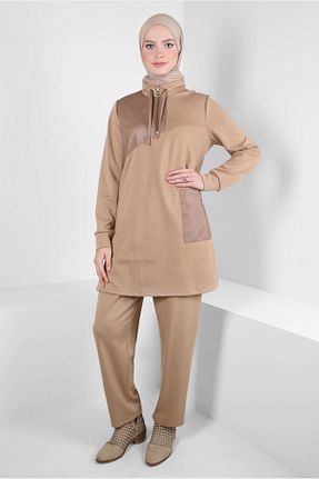 ست گرمکن حجاب بژ زنانه رگولار Alvina - کد 797080719