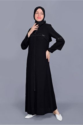 مانتو بلند حجاب مشکی زنانه Alvina - کد 868839523