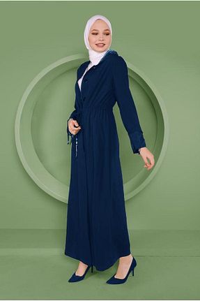 مانتو بلند حجاب سرمه ای زنانه Alvina - کد 869226816