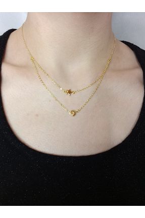 گردنبند جواهر زرد زنانه روکش طلا Crystal Atelier - کد 930187376