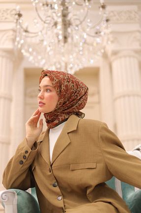 روسری قهوه ای پنبه ای Silk Home - کد 930223509