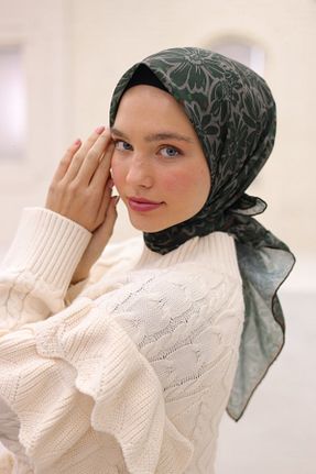 روسری خاکی پنبه ای Silk Home - کد 930223489