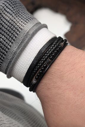 دستبند جواهر مشکی مردانه زیرکن cheetah quality - کد 929633899