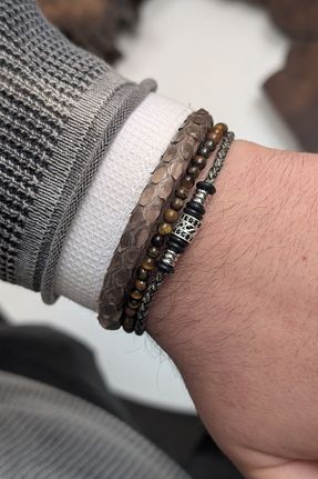 دستبند جواهر زرد مردانه زیرکن cheetah quality - کد 929633499