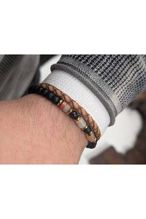 دستبند جواهر نارنجی مردانه زیرکن cheetah quality - کد 929634177