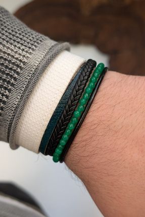 دستبند جواهر رنگی مردانه زیرکن cheetah quality - کد 929633646