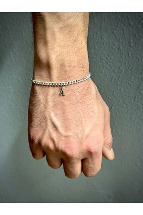 دستبند نقره طوسی مردانه 925 عیار carrot silver - کد 896594993