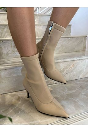 بوت / نیم بوت بژ زنانه پارچه ای AYNUR BARTINLIOĞLU - کد 930234901