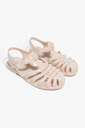 صندل بژ زنانه پاشنه تخت PLN SHOES - کد 930235910