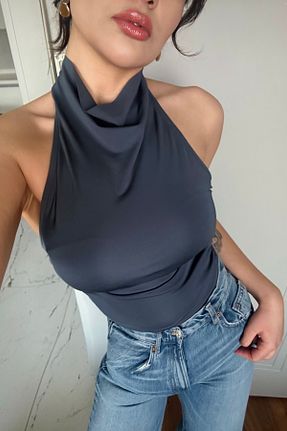 بلوز طوسی زنانه ساده World Fashion Trends - کد 930067595