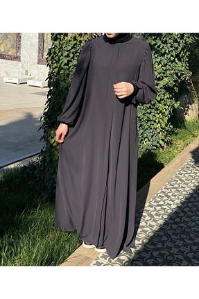 کلاه و ابایا طوسی زنانه پنبه پلی استر Bayram Giyim - کد 930237836