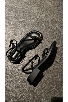 صندل مشکی زنانه پاشنه کوتاه (1 - 4 سانتی متر) Eataly Shoes - کد 847297548