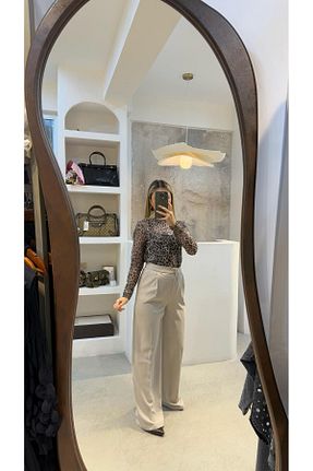 شلوار طوسی زنانه پاچه پهن SEVİNÇ GÜNGÖR - کد 930245724