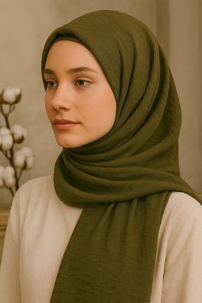 شال خاکی زنانه پنبه ای Rell Home - کد 930245601